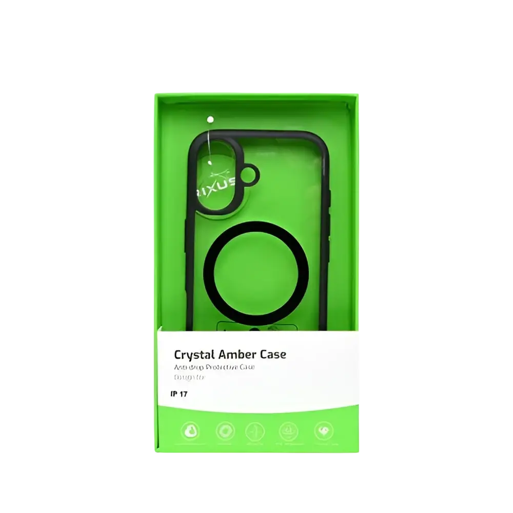 Rixus Crystal Amber Case – iPhone 17 Zwart - Back cover