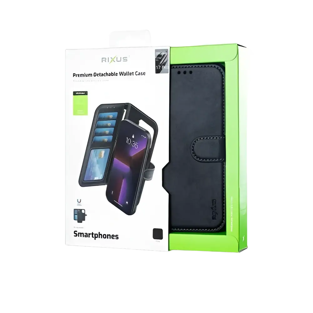 Rixus Duo Magnetic Detachable Wallet – iPhone 17 Pro Zwart - 2-in-1 case met afneembare hoes