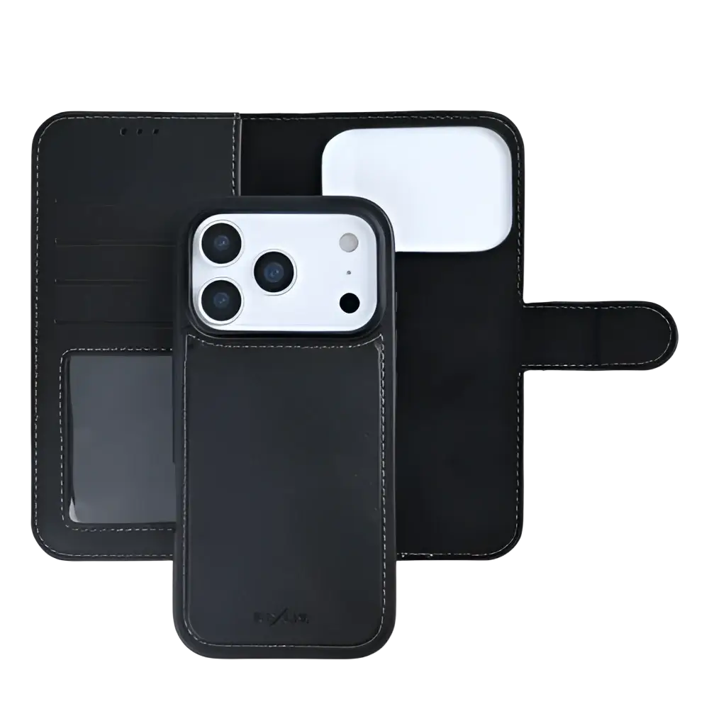 Rixus Duo Magnetic Detachable Wallet – iPhone 17 Pro Zwart - 2-in-1 case met afneembare hoes