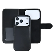 Rixus Duo Magnetic Detachable Wallet – iPhone 17 Pro Zwart - 2-in-1 case met afneembare hoes
