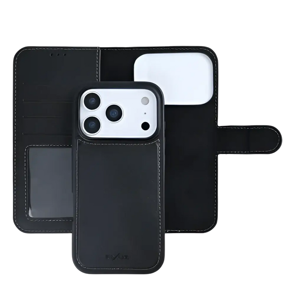 Rixus Duo Magnetic Detachable Wallet – iPhone 17 Pro Zwart - 2-in-1 case met afneembare hoes