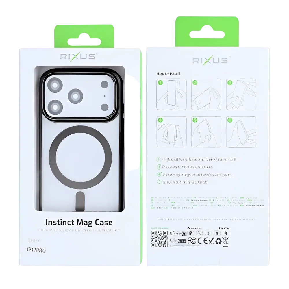 Rixus Instinct Mag Case – iPhone 17 Pro Zwart - Back cover