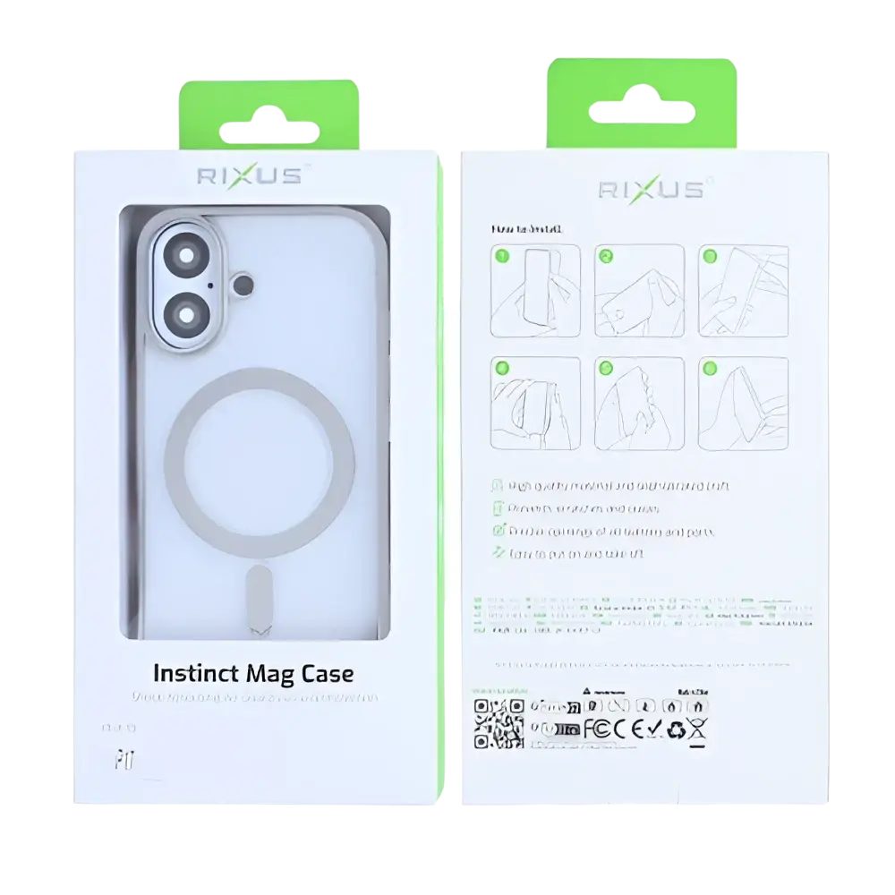 Rixus Instinct Mag Case – iPhone 17 Zilver - Back cover