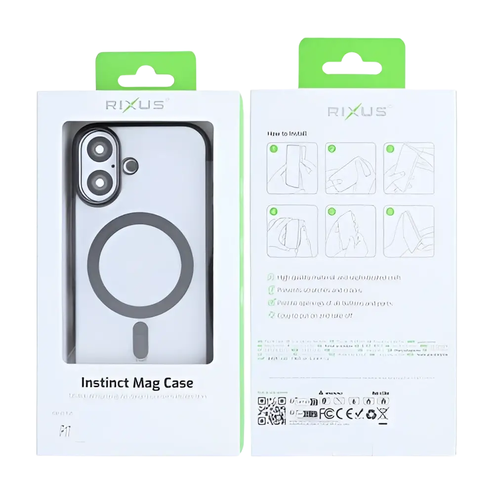 Rixus Instinct Mag Case – iPhone 17 Zwart - Back cover