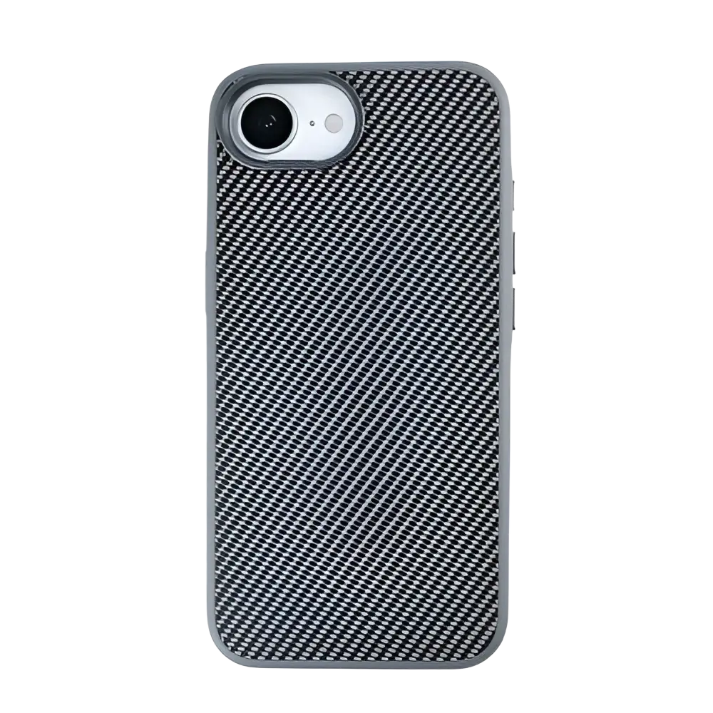 Rixus Mag Carbon met MagSafe – iPhone 16e / 17e Titanium Grijs - Back cover