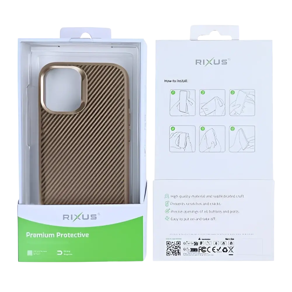 Rixus Mag Carbon met MagSafe – iPhone 17 Bruin - Back cover