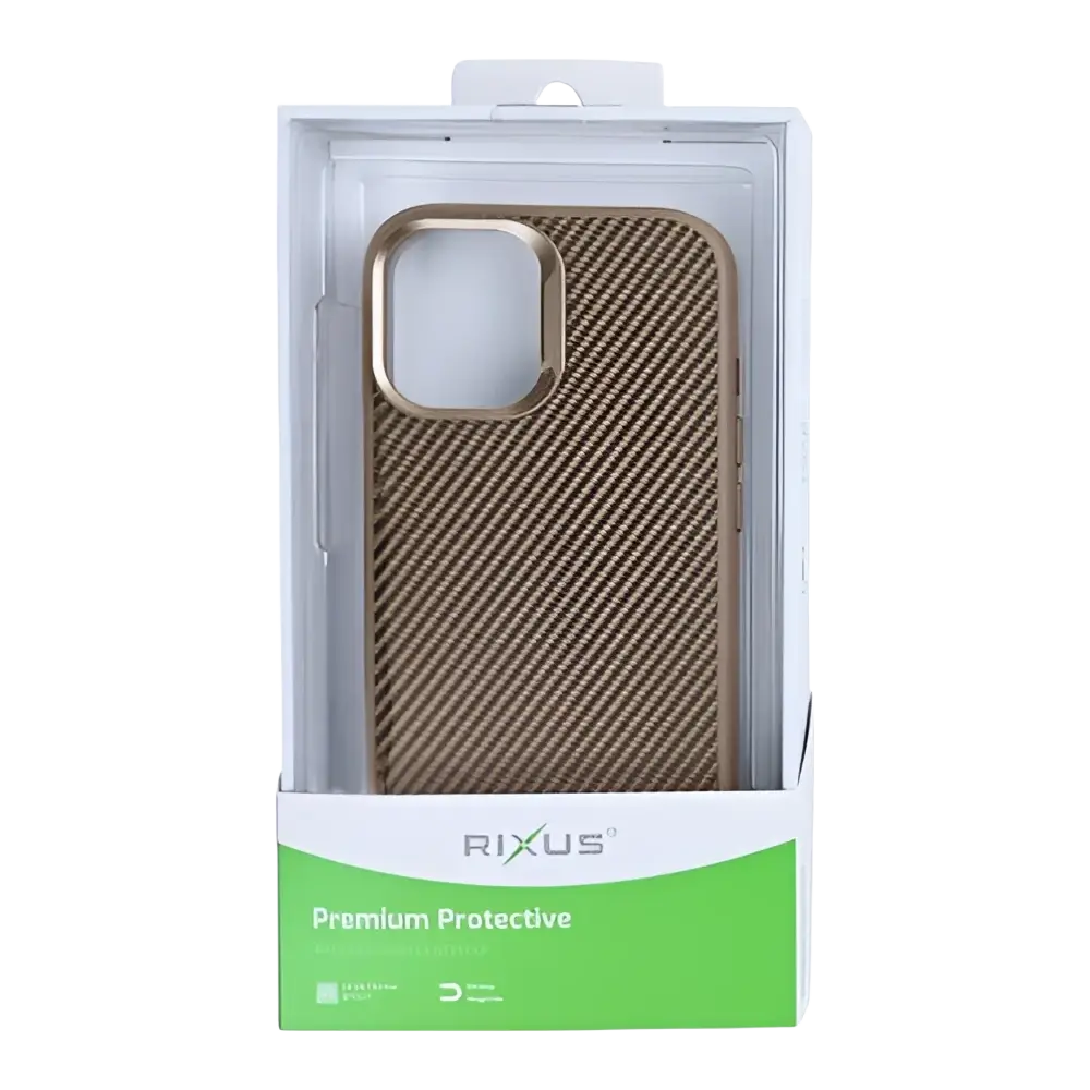 Rixus Mag Carbon met MagSafe – iPhone 17 Bruin - Back cover