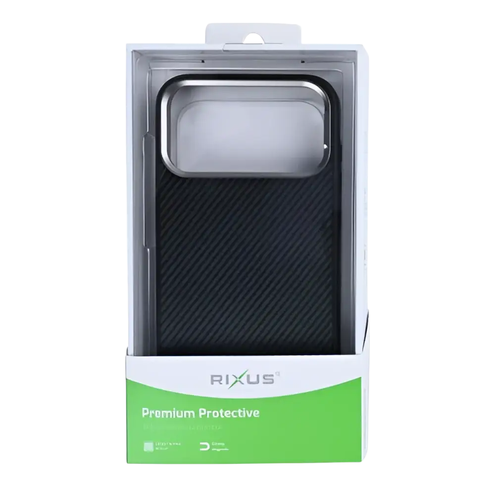 Rixus Mag Carbon met MagSafe – iPhone 17 Pro Titanium Zwart - Back cover
