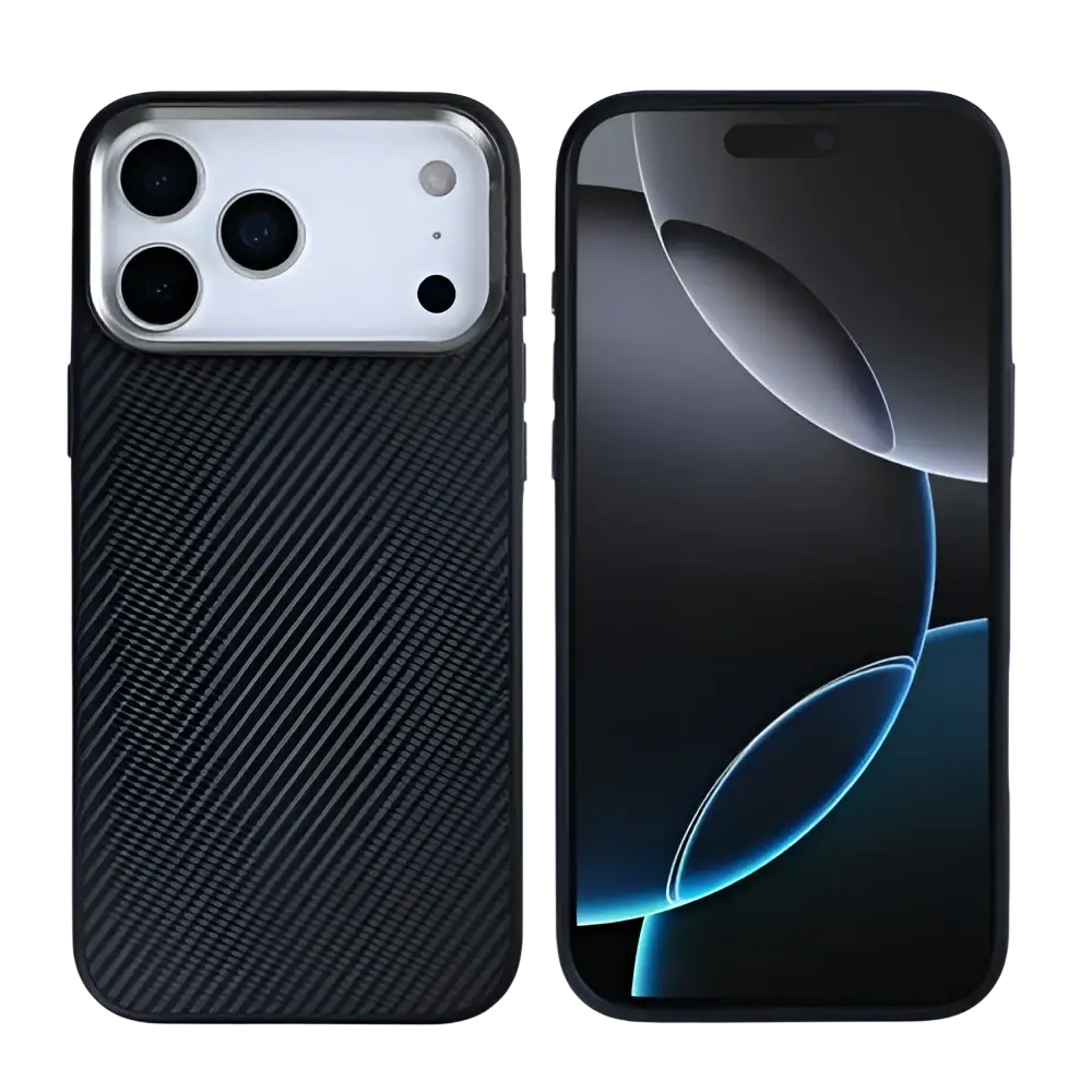 Rixus Mag Carbon met MagSafe – iPhone 17 Pro Titanium Zwart - Back cover