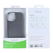 Rixus Mag Carbon met MagSafe – iPhone 17 Titanium Grijs - Back cover
