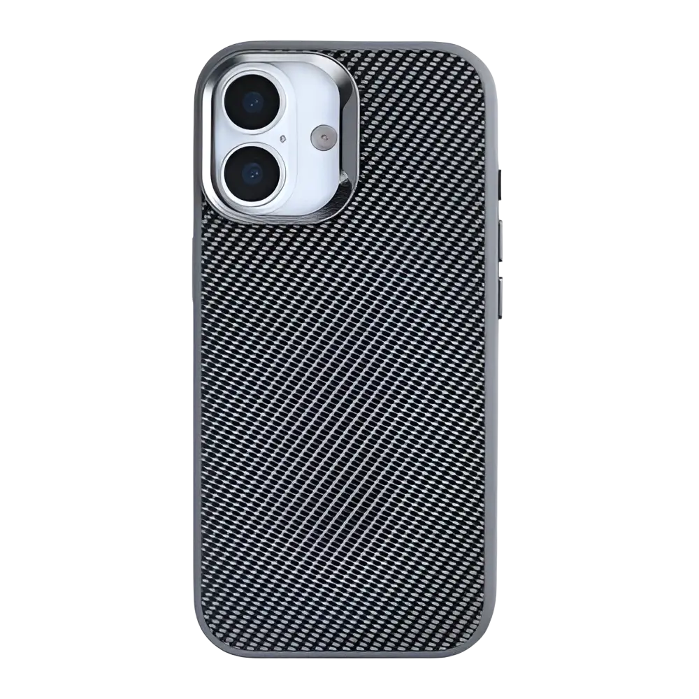 Rixus Mag Carbon met MagSafe – iPhone 17 Titanium Grijs - Back cover