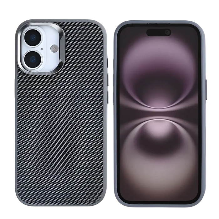 Rixus Mag Carbon met MagSafe – iPhone 17 – Titanium Grijs
