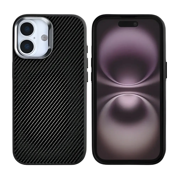 Rixus Mag Carbon met MagSafe – iPhone 17 Titanium Zwart - Back cover