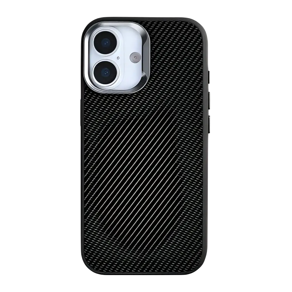 Rixus Mag Carbon met MagSafe – iPhone 17 Titanium Zwart - Back cover