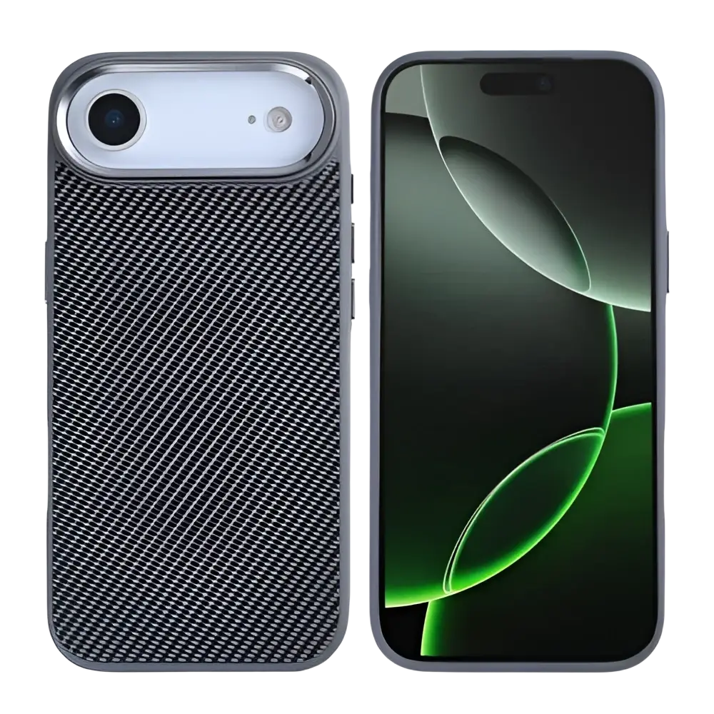 Rixus Mag Carbon met MagSafe – iPhone Air Titanium Grijs - Back cover