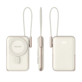 Rixus Magnetische Powerbank 10.000 mAh met ingebouwde USB-C-kabel – Rosé Goud RXPB29