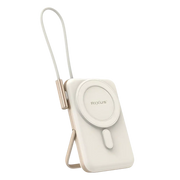Rixus Magnetische Powerbank 10.000 mAh met ingebouwde USB-C-kabel – Rosé Goud RXPB29