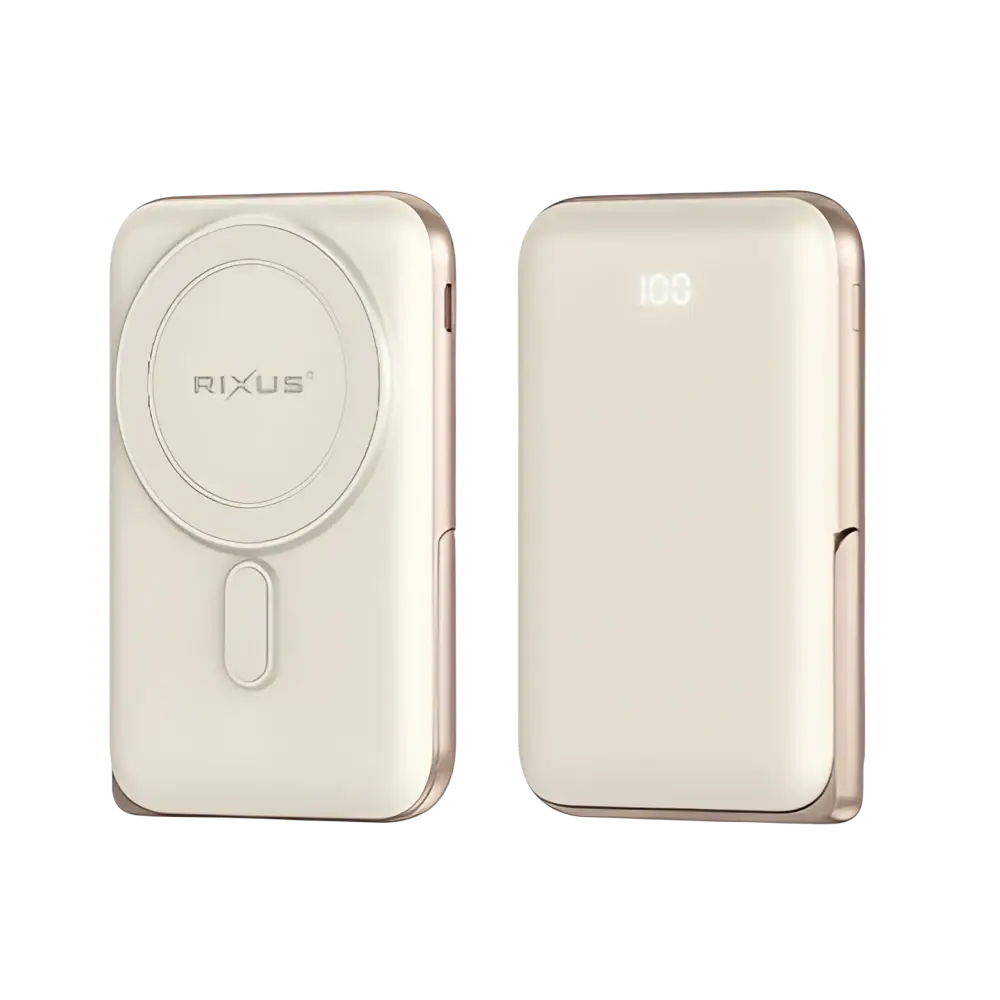 Rixus Magnetische Powerbank 10.000 mAh met standaard – Rosé Goud RXPB37