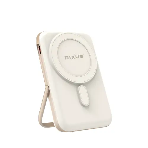 Rixus Magnetische Powerbank 10.000 mAh met standaard – Rosé Goud RXPB37