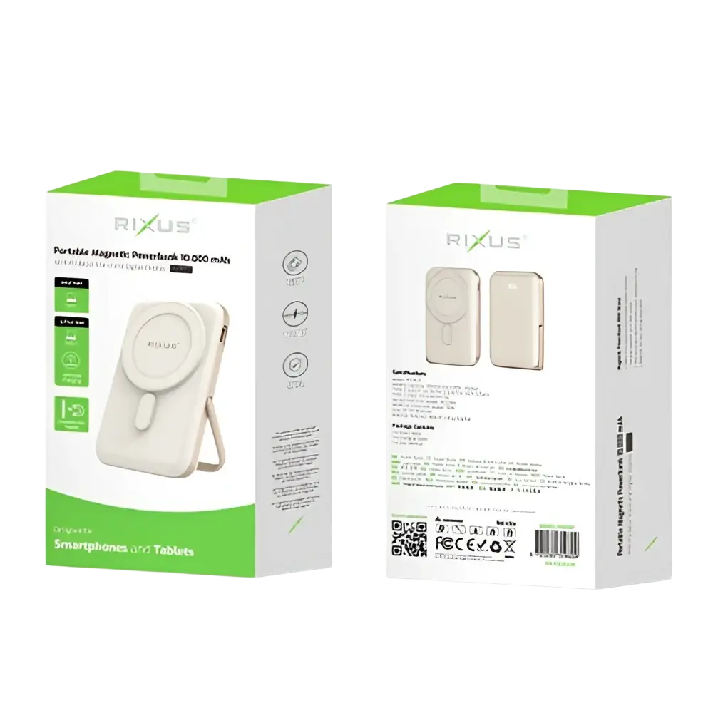 Rixus Magnetische Powerbank 10.000 mAh met standaard – Rosé Goud RXPB37