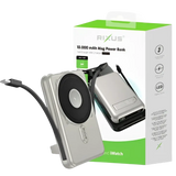 Rixus MagSafe Powerbank 10.000 mAh met ingebouwde kabel – Zilver RXPB76A
