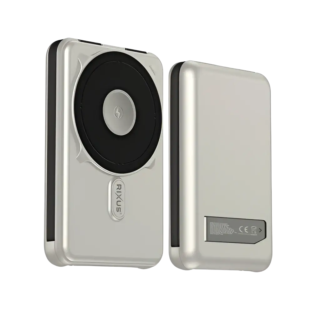 Rixus MagSafe Powerbank 10.000 mAh met ingebouwde kabel – Zilver RXPB76A