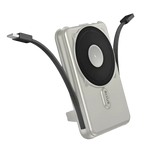Rixus MagSafe Powerbank 10.000 mAh met ingebouwde kabel – Zilver RXPB76A