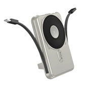 Rixus MagSafe Powerbank 10.000 mAh met ingebouwde kabel – Zilver RXPB76A