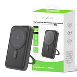 Rixus MagSafe Powerbank 10.000 mAh met uitklapbare standaard – Zwart RXPB71B