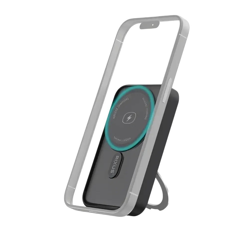Rixus MagSafe Powerbank 10.000 mAh met uitklapbare standaard – Zwart RXPB71B