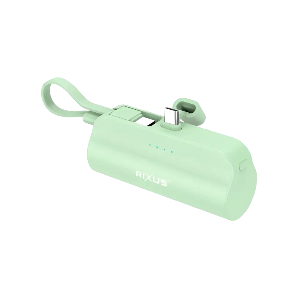 Rixus Mini Click-On Powerbank 5.000 mAh USB-C – Groen RXPB98G