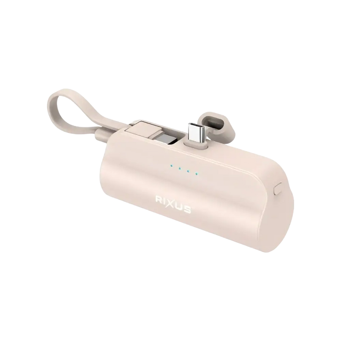 Rixus Mini Click-On Powerbank 5.000 mAh USB-C – Roze – RXPB98P