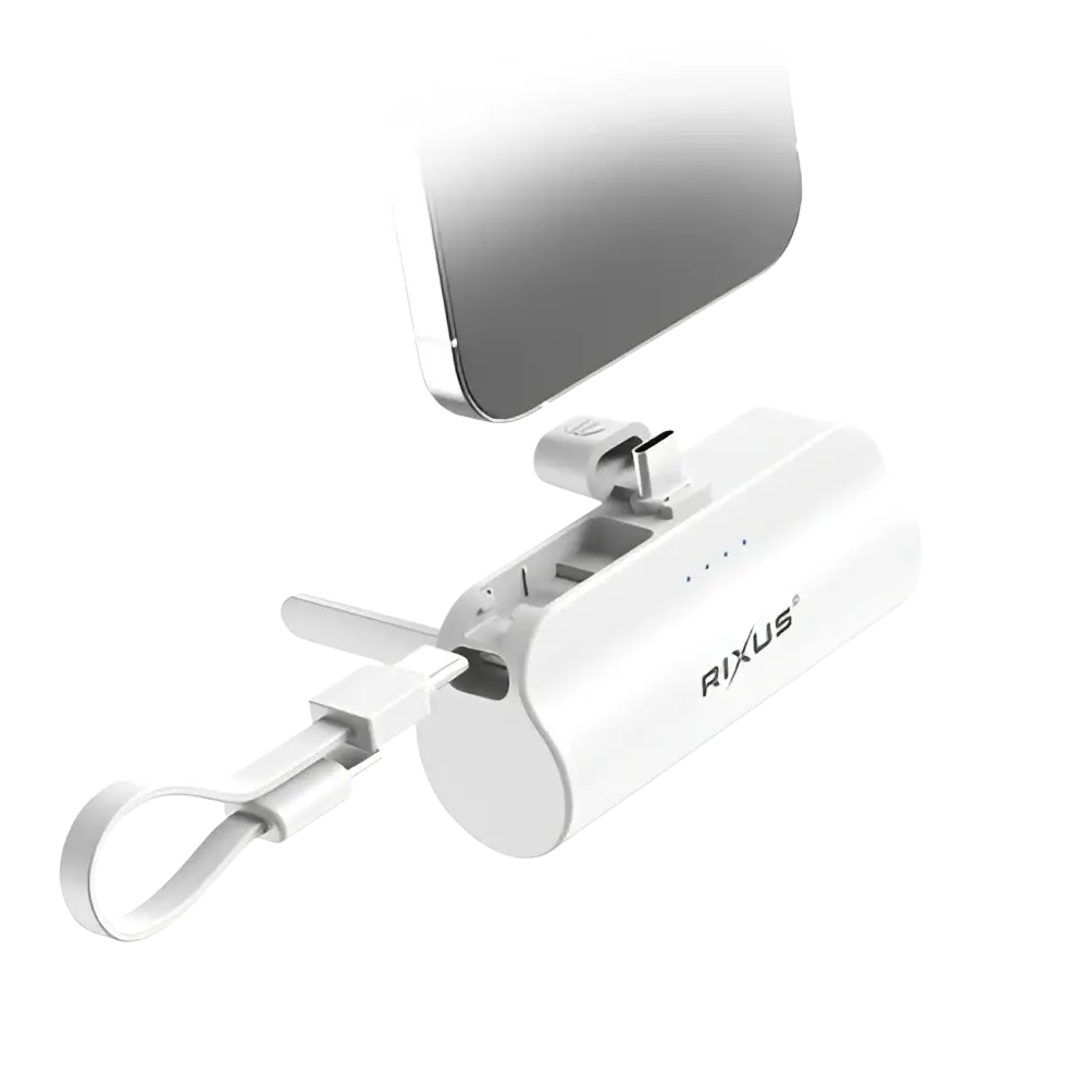 Rixus Mini Click-On Powerbank 5.000 mAh USB-C – Wit RXPB98W