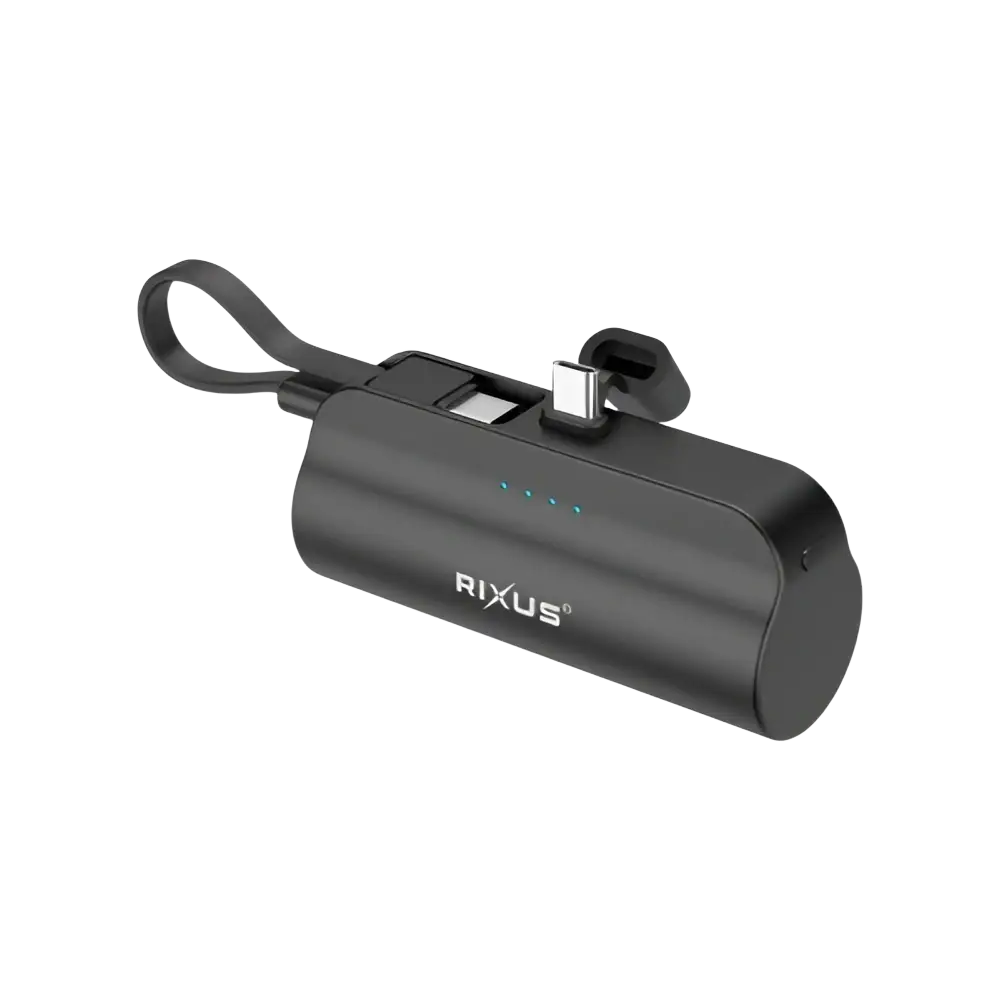Rixus Mini Click-On Powerbank 5.000 mAh USB-C – Zwart RXPB98B