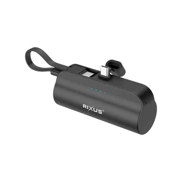 Rixus Mini Click-On Powerbank 5.000 mAh USB-C – Zwart RXPB98B