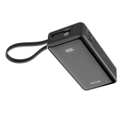 Rixus Powerbank 10.000 mAh met ingebouwde kabel en handstrap – Zwart RXPB01B