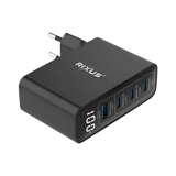 Rixus RX100 GaN Power Adapter met Digitaal Display – 100W Zwart - Oplader