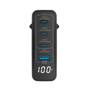 Rixus RX100 GaN Power Adapter met Digitaal Display – 100W Zwart - Oplader