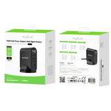 Rixus RX140 GaN Power Adapter met Digitaal Display – 140W Zwart - Oplader