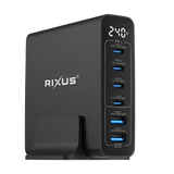 Rixus RX240 GaN Power Adapter met Digitaal Display – 240W Zwart - Oplader