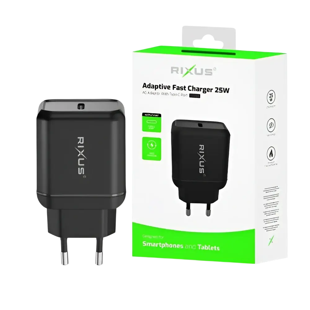 Rixus RX86A Adaptive Fast Charger – 25W - Zwart - Oplader