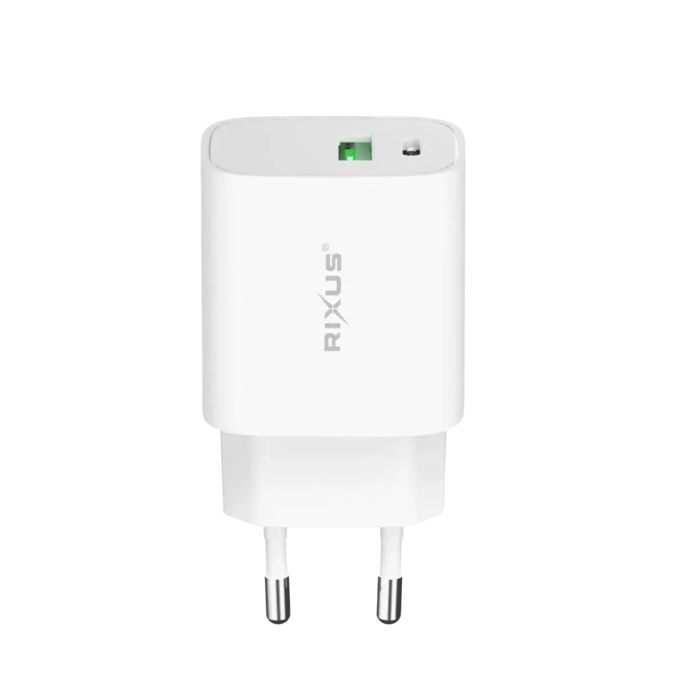 Rixus RX90CC Adapter met USB-C naar Kabel 1m – 20W Wit - Bundel Oplader