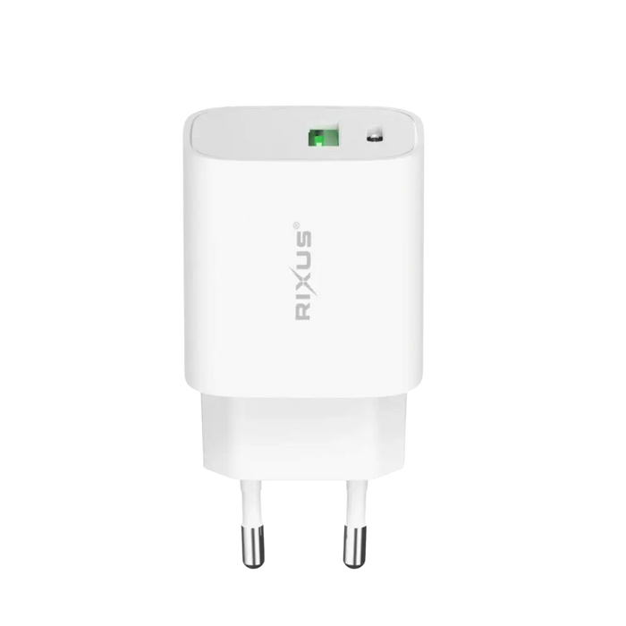 Rixus RX90CC Adapter met USB-C naar Kabel 1m – 20W Wit - Bundel Oplader