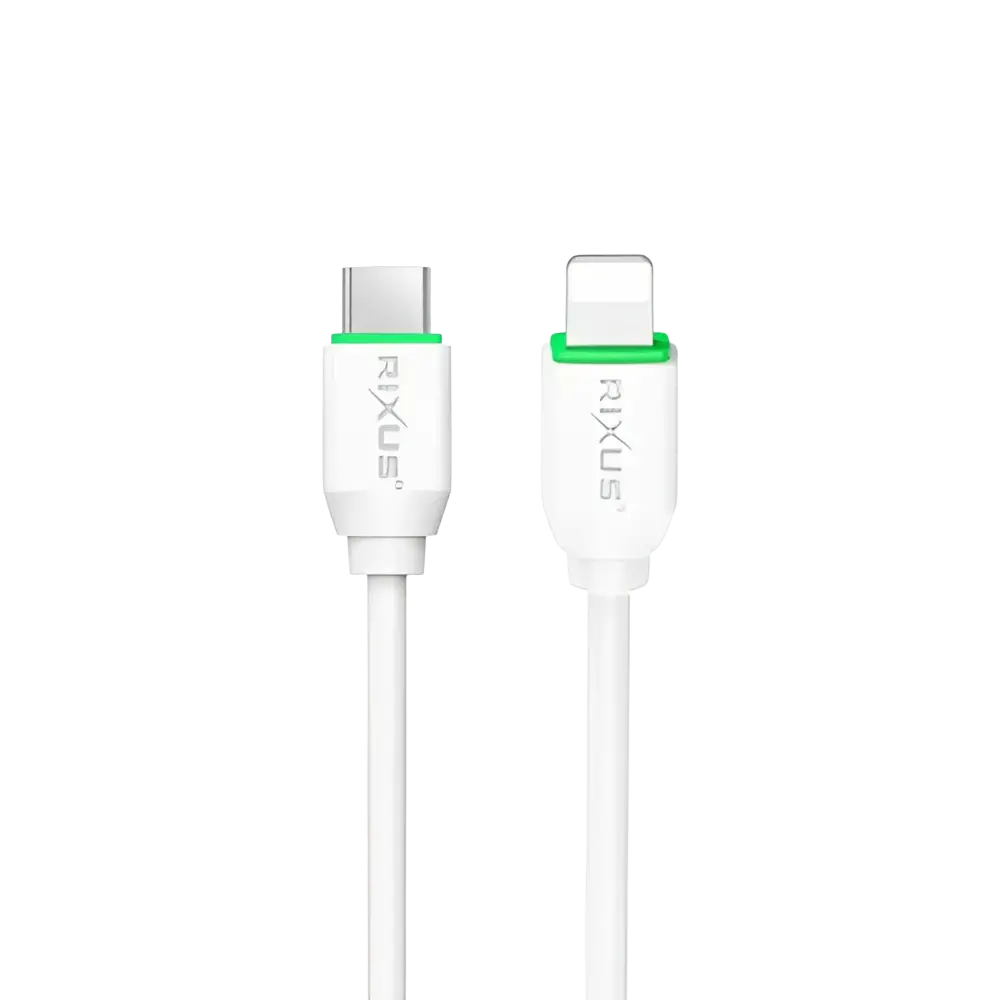 Rixus RX90L Adapter met USB-C naar Lightning Kabel 1m – 20W Wit - Bundel Oplader
