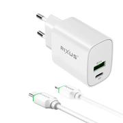 Rixus RX90L Adapter met USB-C naar Lightning Kabel 1m – 20W Wit - Bundel Oplader