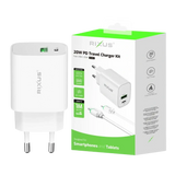 Rixus RX90L Adapter met USB-C naar Lightning Kabel 1m – 20W Wit - Bundel Oplader