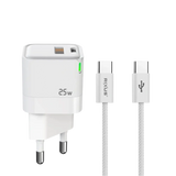 Rixus RXHC11 25W Wall Charger Kit met USB-C naar Kabel – Wit - Oplader