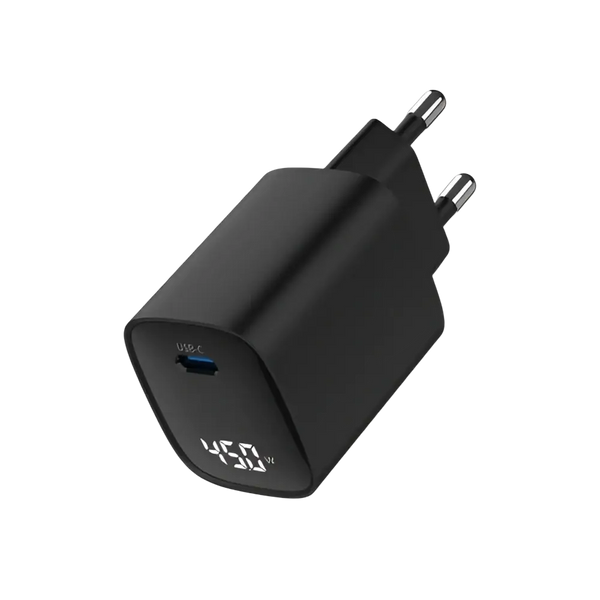 Rixus RXHC13 USB-C Power Adapter met Digitaal Display – 45W Zwart - Oplader