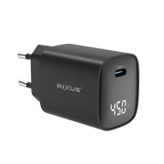 Rixus RXHC13 USB-C Power Adapter met Digitaal Display – 45W Zwart - Oplader
