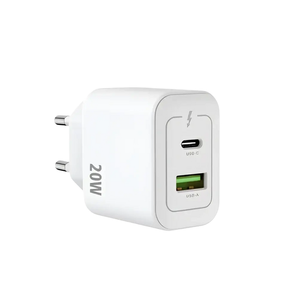 Rixus RXHC20 USB-C & USB-A Power Adapter – 20W Wit - Oplader